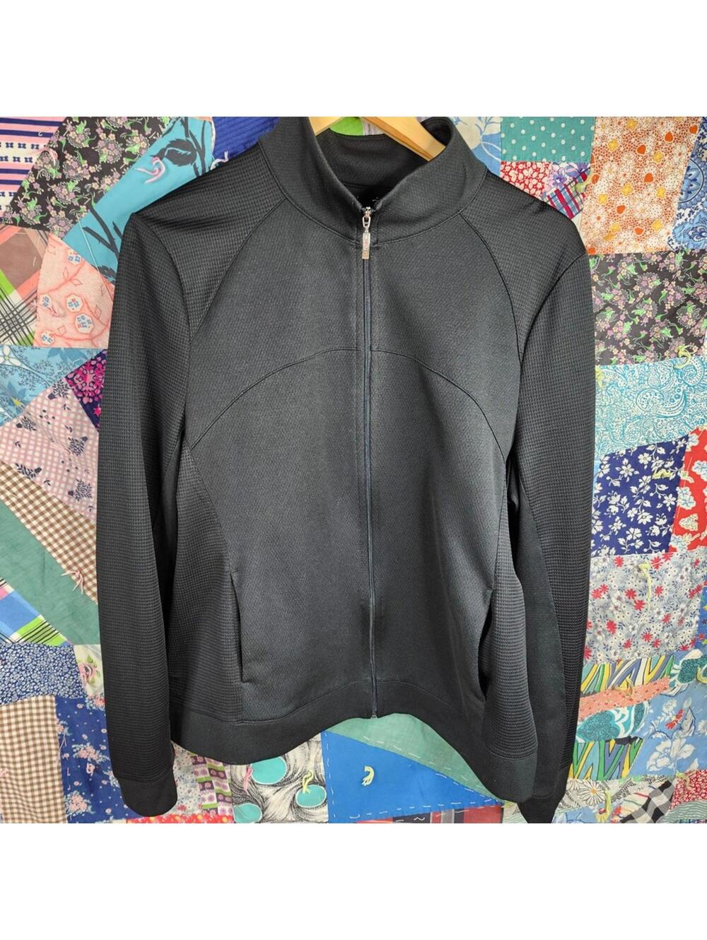 IZOD Cool FX Black Full Zip Athletic Jacket XL Lightweight